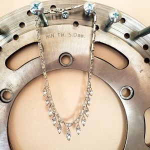 Vintage silver/rhinestone choker necklace